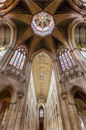 Interior with vaulted ceiling, Ely Cathedral, Ely, Cambridgeshire, England, United Kingdom Stock Photo - Rights-Managed, Code: 700-08145902