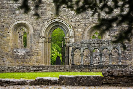 stone archways exterior - Arched doorway at the ruins of Cong Abbey, Cong, County Mayo, Ireland Stock Photo - Rights-Managed, Code: 700-08146475