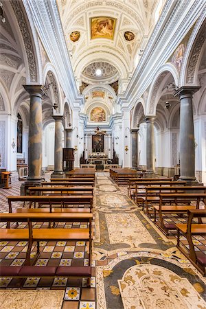 simsearch:700-05609891,k - The beautiful and historic interior of the Church of San Martino in Erice in Sicily, Italy Stock Photo - Rights-Managed, Code: 700-08701952