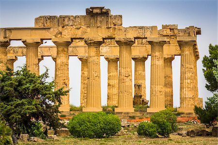 simsearch:700-08702035,k - Temple of Hera at Selinunte an Ancient Greek City and Archaeological Site in Sicily, Italy Stock Photo - Rights-Managed, Code: 700-08701988
