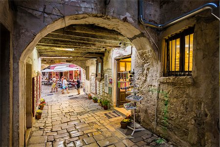 stone archways exterior - Archway in Alley in Rovinj, Istria, Croatia Stock Photo - Rights-Managed, Code: 700-08765248