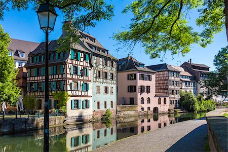simsearch:841-07540886,k - Traditional half-timber houses along the River Ill at Petite France in Strasbourg, France Stock Photo - Rights-Managed, Code: 700-08973547