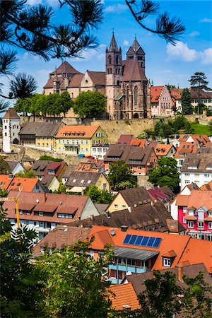 simsearch:700-03891116,k - Traditional rooftops of houses and St Stephen's Cathedral on the hilltop at Breisach in Baden-Wurttemberg, Germany Stock Photo - Rights-Managed, Code: 700-08973574