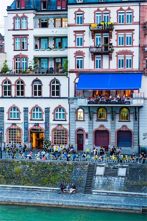 simsearch:700-03622861,k - People sitting outside along the seawall of the Rhine River in Basel, Switzerland Stock Photo - Rights-Managed, Code: 700-08986131