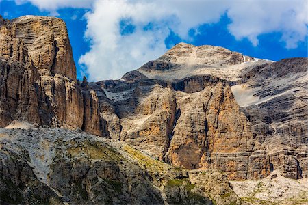 simsearch:700-07802605,k - The majestic mountains at the Pordoi Pass in the Dolomites in South Tyrol, Italy Stock Photo - Rights-Managed, Code: 700-08986594