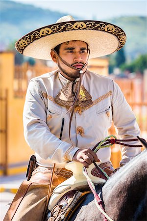 simsearch:614-02679643,k - Portrait of a traditional cowboy in the Mexican Independence Day parade in San Miguel de Allende, Mexico Stock Photo - Rights-Managed, Code: 700-09088173