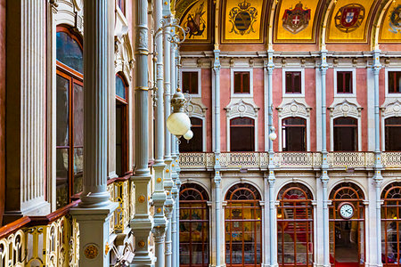 Interior of the ornate walls of the Hall of Nations, inside the Stock Exchange Palace (Palacio da Bolsa), Porto, Norte, Portugal Stock Photo - Rights-Managed, Code: 700-09226656