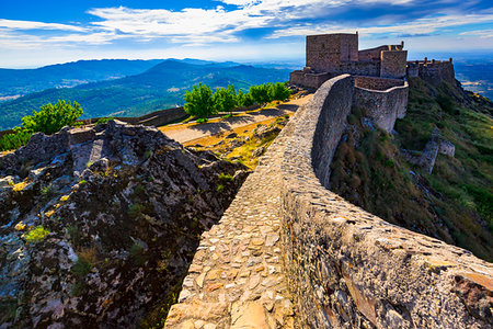 simsearch:400-05724379,k - Looking down from the stone walls of the Castle of Marvao onto the municipality of Marvao in Portalegre District in Portugal Stock Photo - Rights-Managed, Code: 700-09226814