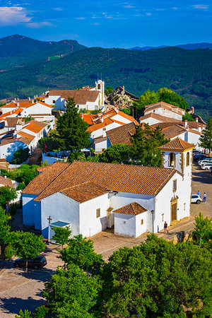 simsearch:700-03891116,k - Scenic overview of the municipality of Marvao with the clay rooftops of the stucco houses in the Portalegre District in Portugal Stock Photo - Rights-Managed, Code: 700-09226810