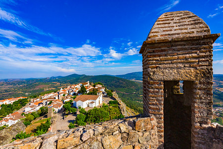 simsearch:700-03891116,k - Watch tower of the Castle of Marvao overlooking the municipality of Marvao in Portalegre district of Portugal Stock Photo - Rights-Managed, Code: 700-09226811