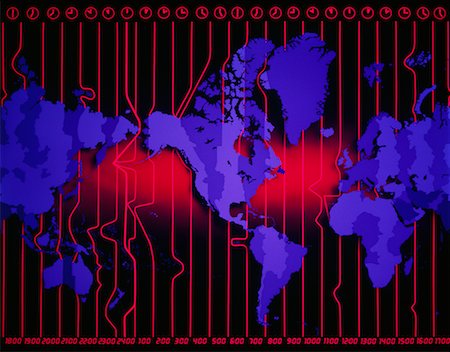 World Map with Time Zones Stock Photo - Rights-Managed, Code: 700-00005859