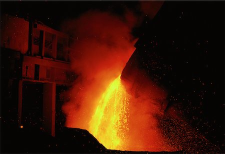 pourer - Molten Steel being Pured in Steel Mill Stock Photo - Rights-Managed, Code: 700-00001009