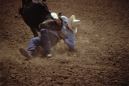 rodeo - Cowboy Wrestling Cow Stock Photo - Rights-Managed, Code: 700-00001116