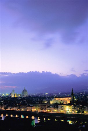 Cityscape at Dusk Florence, Tuscany, Italy Stock Photo - Rights-Managed, Code: 700-00003525