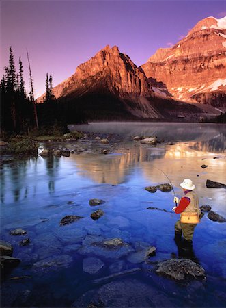 fishing lake canada - Fly Fishing, Shadow Lake Banff National Park Alberta, Canada Stock Photo - Rights-Managed, Code: 700-00016455