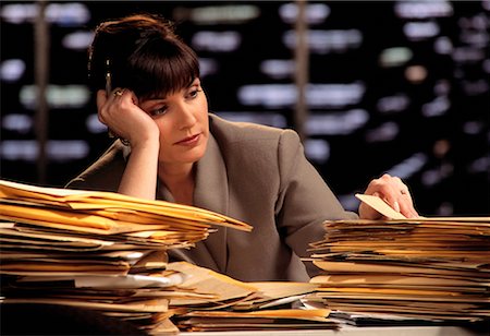 simsearch:700-01248157,k - Tired Businesswoman Working Late Stock Photo - Rights-Managed, Code: 700-00017792