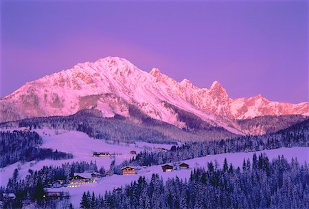 snowy austria village - Mount Dachstein Austria Stock Photo - Rights-Managed, Code: 700-00018234