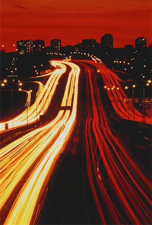 peter griffith - Light Trails on Highway at Dusk Toronto, Ontario, Canada Stock Photo - Rights-Managed, Code: 700-00018989