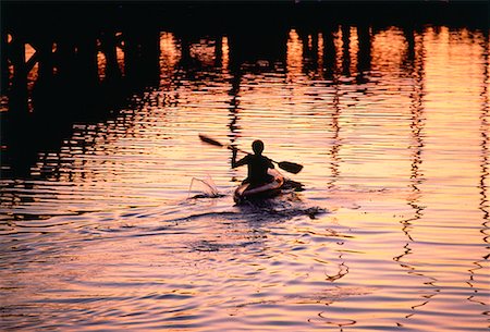 Kayaker at Sunset, Fords Cove Hornby Island, British Columbia Canada Stock Photo - Rights-Managed, Code: 700-00010733