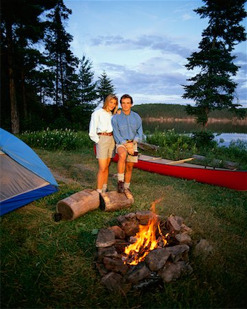 Couple Camping, Tom Thomson Lake Algonquin Park, Ontario, Canada Stock Photo - Rights-Managed, Code: 700-00012924