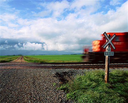 Blurred Train at Crossing Elie, Manitoba, Canada Stock Photo - Rights-Managed, Code: 700-00013934