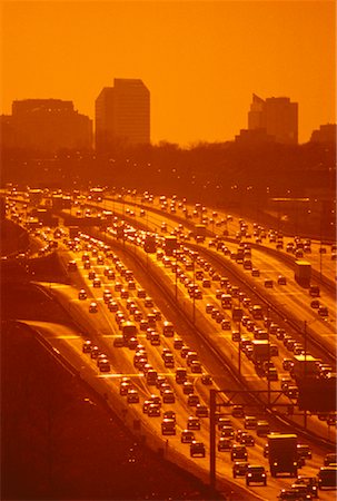 Rush Hour Traffic at Sunset Highway 401, Toronto, Ontario Canada Stock Photo - Rights-Managed, Code: 700-00024288