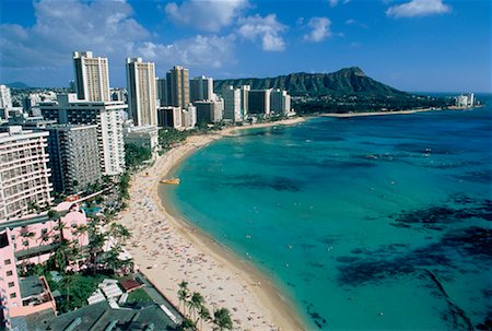 diamond head - Waikiki Beach Honolulu, Oahu, Hawaii, USA Stock Photo - Rights-Managed, Code: 700-00024577