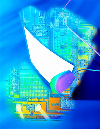 simsearch:700-00017485,k - Circuit imprimé et le moniteur de l'ordinateur Photographie de stock - Rights-Managed, Code: 700-00024736