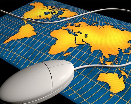 simsearch:700-00021433,k - Computer Mouse over World Map Stock Photo - Rights-Managed, Code: 700-00025386