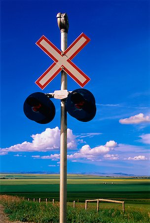 Railroad Crossing Southern Alberta, Canada Stock Photo - Rights-Managed, Code: 700-00026035