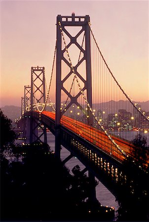 simsearch:700-00650042,k - Oakland Bay Bridge at Dusk San Francisco, California, USA Stock Photo - Rights-Managed, Code: 700-00026467