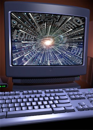 simsearch:700-00045838,k - Computer with Tunnel of Binary Code on Screen Stock Photo - Rights-Managed, Code: 700-00026831