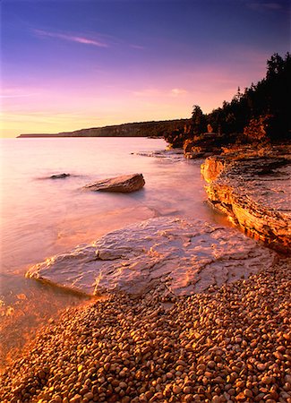 simsearch:700-00013865,k - Halfway Bay at Sunrise Bruce Peninsula National Park Ontario, Canada Stock Photo - Rights-Managed, Code: 700-00027439