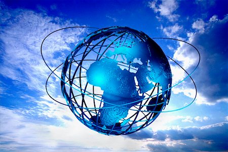 simsearch:600-00070882,k - Wire Globe with Rings in Sky Europe and Africa Stock Photo - Rights-Managed, Code: 700-00028979