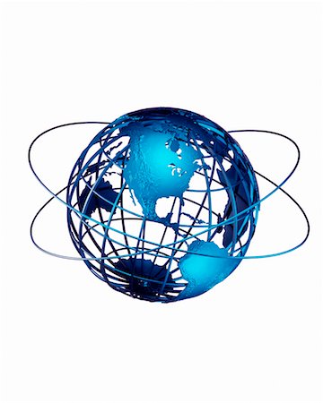 photo of wire frame of the world - Wire Globe with Rings North and South America Stock Photo - Rights-Managed, Code: 700-00028981
