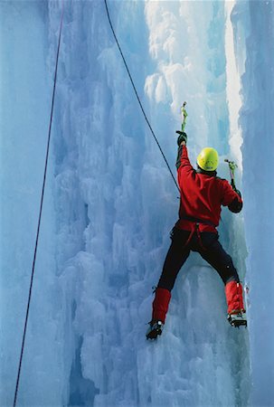 simsearch:841-07083087,k - Back View of Person Ice Climbing Stock Photo - Rights-Managed, Code: 700-00021056