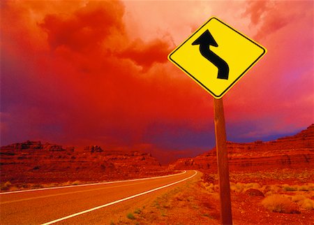 simsearch:700-00439404,k - Road Sign at Sunset Near Moab, Utah, USA Foto de stock - Con derechos protegidos, Código: 700-00021094