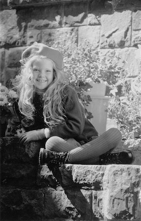 Portrait of Girl on Stairs Outdoors Stock Photo - Rights-Managed, Code: 700-00021580