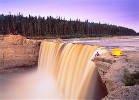 pictures of people camping in the northwest territories - Tent near Waterfall, Alexandra Falls, Hay River, Twin Falls Gorge Territorial Park Northwest Territories, Canada Stock Photo - Rights-Managed, Code: 700-00021757