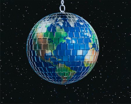 simsearch:700-00045162,k - Globe as Mirror Ball in Space North America Stock Photo - Rights-Managed, Code: 700-00021775