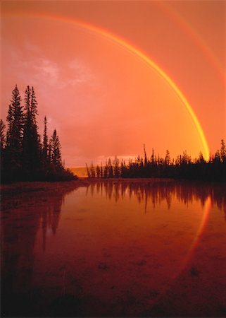 simsearch:700-00016300,k - Double Rainbow at Sunset Wood Buffalo National Park Alberta, Canada Stock Photo - Rights-Managed, Code: 700-00022016