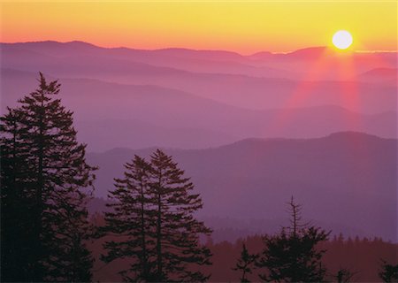 simsearch:700-00549253,k - Sunrise over Great Smoky Mountain National Park Tennessee, USA Stock Photo - Rights-Managed, Code: 700-00022105