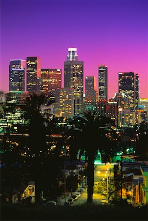simsearch:700-00036346,k - City Skyline at Night Los Angeles, California, USA Stock Photo - Rights-Managed, Code: 700-00022222