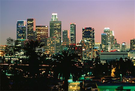 simsearch:700-00036346,k - City Skyline at Night Los Angeles, California, USA Stock Photo - Rights-Managed, Code: 700-00022223