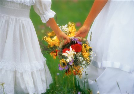 simsearch:700-00085631,k - Close-Up of Girls Holding Bouquet Of Flowers Stock Photo - Rights-Managed, Code: 700-00022388