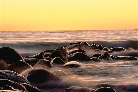simsearch:700-00013865,k - Lake and Rocky Shore at Sunset Lake Huron, Ontario, Canada Stock Photo - Rights-Managed, Code: 700-00022466