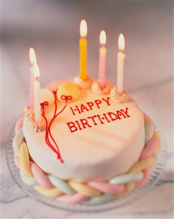simsearch:700-00477709,k - Happy Birthday Cake with Candles Stock Photo - Rights-Managed, Code: 700-00022925