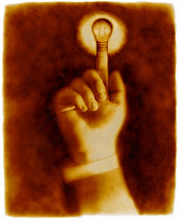 simsearch:700-00077410,k - Hand with Index Finger as Light Bulb Stock Photo - Rights-Managed, Code: 700-00023184