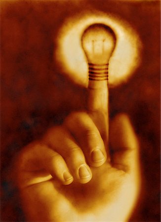 simsearch:700-00077410,k - Hand with Index Finger as Light Bulb Stock Photo - Rights-Managed, Code: 700-00023183