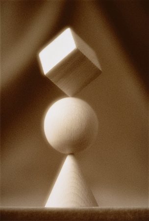 Stacked Cone, Sphere and Cube Stock Photo - Rights-Managed, Code: 700-00034322